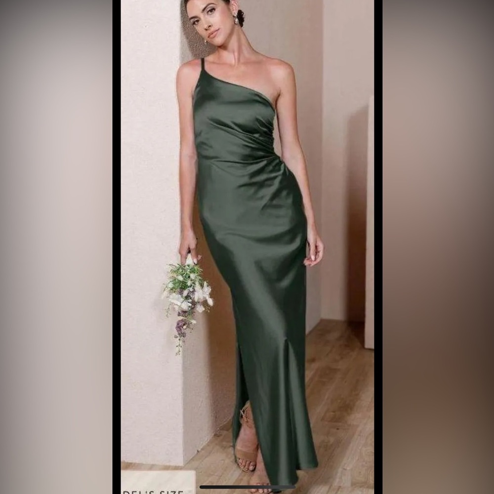 Revelry slit one shoulder dress